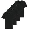 Schiesser Canottiera da uomo, confezione da 2 pezzi, cotone organico, girocollo, 95/5, 4 x nero, XX-Large