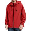 RUMAOZIA Giacca a vento da uomo, impermeabile, traspirante, per le mezze stagioni, con cappuccio, leggera, antivento, giacca funzionale Raincoat Full Zip, Colore: rosso, XL