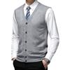 Oanviso Gilet Cardigan da Uomo Giacca a Maglia Senza Maniche Maglione con Scollo a V e Bottoni Pullover Elegante Autunno
