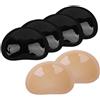 Nimiah Inserti in silicone per reggiseno, imbottiture adesive push-up, per costumi da bagno, abiti, bikini, 3 paia, 2 nero + 1 pelle, M