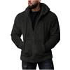 WWricotta Sudadera con capucha para hombre, sudadera de forro polar con bolsillo y cremallera, prendas de vestir de invierno de Color sólido, abrigo de de manga larga para mantener el calor