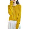 Chanyarn Cardigan Girocollo da Donna 100% Lana Merino Primavera Maniche Lunghe Senza Cuciture Maglia Cardigan Maglione