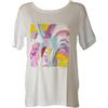 RAGNO Maglia Donna Manica Corta t-Shirt Maglietta Girocollo Viscosa Articolo DT35T7, 983F Fantasia White, Taglia 4