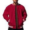 seiveini Giacca da Baseball Uomo Senza Cappuccio Giacca College Bomber Varsity Jacket Cappotto Felpa Sportivo Retrò Autunnale Invernale B Rosso L