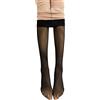 Feifei's bow - Collant in pile termico elasticizzato da donna, extra spessi, caldi, invernali, con doppia fodera, Nero con pile, Taglia unica