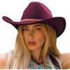 DRESHOW Cappello da Cowboy Donna Classico Cappello Western Retro a Tesa Larga con Fibbia e Cintura Cappelli Fedora in Feltro Arrotolati Unisex