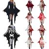 PAIDAXING Costume da donna con maniche a pipistrello e scollo a V, vestito da strega e vampiro, gotico, steampunk, per adulti, Halloween, cosplay, mercoledì, carnevale, cosplay, feste, abiti aderenti, 01-nero