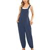 shownicer Salopette Donna Estate Casual Pagliaccetto Senza Maniche Tuta Nodo Pausa B Marina L