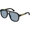 Gucci Unisex Sunglasses, nero-nero-blu, 58