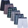 JupiterSecret Boxer Uomo Cotone Mutande Uomo a Quadri Classici Boxer Tessuto Boxer Americani Uomo Larghi 6 Pezzi con Bottone e Vita Scoperta, S