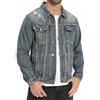 CoXuantion Giacca Jeans uomo Classico Lavato Vintage Jacket Casual Jeans Cappotto Cotone Trucker Giacca Biker Moto Capispalla in Denim Strappato M,Blu