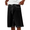Generico Pantaloncini Jeans da Uomo Estivi Baggy Pantaloni Corti Gamba Dritta semplicità Vintage Hip Hop Streetwear da Uomo Short Sottili Bermuda Y2K per Il Tempo Libero all'aperto,S-2XL