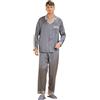 Ginell Set pigiama da uomo in seta di lusso grigio polveroso, Multicolore, Large