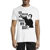 Generic T-shirt da uomo in cotone con scritta Go Ahead Make My Day, bianco, M