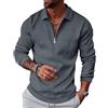 LAOARA Felpa Uomo con Zip Pullover Senza Cappuccio Invernale Maglia Manica Lunga Polo Maglione Tshirt M-3XL