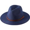 Mnjyihy Cappello Panama Da Spiaggia Estivo A Tesa Larga Alla Moda Da Donna E Da Uomo Stile Fedora Per Viaggi navy blue B 58-60cm