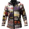 Shopoholic Fashion Felpa Invernale con Cappuccio da Uomo con Fodera in Pile | Giacca Patchwork Stile Hippie Bohemien | Giacca Calda con Zip