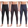CLOUSPO Mutande lunghe da uomo con apertura, biancheria intima termica invernale, comode mutande calde da uomo, pantaloni lunghi termici, A nero+blu+grigio, XL