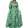 Generico Abito Estivo Cotone 2023 Abito Elegante da Donna con Gonna Stampata Autunno Europeo e Americano Taglie Forti Abito Diciottesimo Ragazza