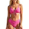 JTSONN Costume Donna Due Pezzi Bikini Costumi da Bagno Sexy Push up Vita Alta Modellante Costume da Spiaggia Senza Ferretti Eleganti Estivi Mare Bikini Set con Imbottitura per Il Seno