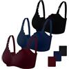 Dresime Reggiseni Allattamento, 3 Pezzi Reggiseno per maternità Senza Fili Ultra Comfort Reggiseni di Gravidanza per Le Donne