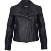 Infinity Leather Giacca in Pelle da Donna Nero Giacca in Vera Pelle con Scialle Stile Biker Classico L