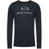 Armani Exchange A|x Armani Exchange Long Sleeve Logo Crewneck T-Shirt T-Shirt Uomo
