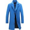 Oanviso Cappotto Uomo Lana Lungo Elegante Giacca Slim Fit Trenchcoat Tinta Unita Manica Lunga Doppiopetto Giubbotto Capispalla Business Caldo Jacket Oversized A Blu XXL