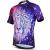 JPOJPO - Maglia da ciclismo da uomo, in stile leone, estiva, ad asciugatura rapida, con cerniera riflettente, 3 tasche, S-3XL