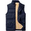 Xnova Gilet in Pile da Uomo Casual Caldo Giacca Senza Maniche Antivento Colletto Rialzato Giubbotto Smanicato Termico Cappotto Imbottito