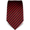 Vincenzo Boretti cravatta elegante classica da uomo, 8 cm x 15 cm, di pura seta di alta qualità, idrorepellente e antisporco, motivo a righe rosso