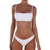 Lovelegis Costume da Bagno - Bikini - Donna - Ragazza - Due Pezzi - Slip - Reggiseno a Fascia - Bretelle Regolabili - Colore Bianco - Taglia S - Modello 2