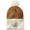 Carhartt Berretto da Uomo in Maglia con Pompon, Carhartt, Marrone, Taglia Unica