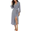 PrinStory Accappatoio da Donna Leggero con Maniche a 3/4, con Scollo a V, Kimono