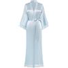 BABEYOND Coucoland - Accappatoio lungo da donna, tinta unita, con maniche in pizzo, per damigella d'onore, kimono in raso, biancheria da notte da donna, estiva