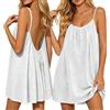 Generico Vestito Lungo da Spiaggia Donna Realizzato in Lino Traspirante con Taglio Ampio sotto Il Ginocchio per Vacanze Estive Gite all Aperto E Incontri Casual