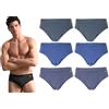 Enrico Coveri 6 Slip Uomo Cotone Elasticizzato Misure M-L-XL-XXL Varie Fantasie (IT, Testo, M, Regular, Regular, ES1305)