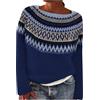 Generico Maglione Donna Invernale Girocollo Invernale Maglione Lavorato a Maglia Donna con Pannello a Righe Leggero Girocollo Morbido Maglia Basic Vestibilità Ampia Pullover Top Elegante Leggero Tunica Maglie