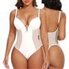 SHAPERIN Body Modellante Donna Pancia Piatta Perizoma Body Contenitivo con Reggiseno Imbottito Body Shaper Senza Schienale, Bianco, XL