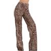 Toocool Pantaloni Estivi Donna Palazzo Ampi Animalier Leopardo Maculati MS-11316 [Leopardato Marrone, S/M]