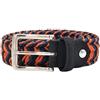ZacLAy Cintura da Uomo in Tela di Cotone con Fibbia in Metallo Cintura Senza Elastico Arancione Corda di cera blu scuro Cinture Maschili Miste Tela 150cm, Orangenavyblue