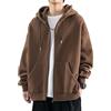 OLIPHEE Felpa con Cappuccio da Uomo Solid Color Felpa con Cappuccio Fashion Full Zipper Top con Tasche