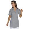 tessile astorino Ricamo 0 - Camice da Lavoro Donna - Divisa per Maestra, Imprese di Pulizia, Parrucchiera, Estetista, Scuola Infanzia - Casacca Personalizzata (Grigio, L)