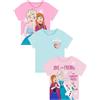 Disney Frozen Set 3 Magliette Bambina con Elsa, Anna E Olaf, Tshirt Bambino per L'Estate, T Shirt Ragazza