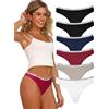 Hialegion Bella Cotone Tanga Perizoma Traspirante Biancheria Intima Morbida Senza Cuciture Multicolore 6 Pezzi M