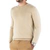Cashmere Zone-Maglione Uomo Girocollo in Puro Cotone Egiziano Artigianalità Italiana e Confort a Manica Lunga (Beige, XL)