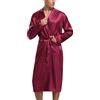 Irdcomps Vestaglia Uomo Raso Accappatoio Vestaglie da Uomo Satin Kimono Pigiama Manica Lunga Camicia da Notte con Cintura e Tasca Loungewear e Abbigliamento da Notte per Casa Hotel Spa