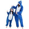 COOKY.D Pigiama Costume Intero Bimbo con Cappuccio a Tema Unisex Pigiama Familiare per Halloween e Gaming,Squalo 3-4 Anni