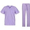 B-well Cesare Uniforme Sanitaria Donna e Uomo Unisex Set con Camice e Pantalone, lilla, M
