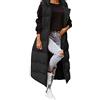 Generico Gilet Lungo da Donna Senza Maniche Caldo Elegante Trapuntato con Cappuccio Imbottita Giacca Gilet Piumino Smanicato Invernale Leggero Lavoro Cotone Giubbotto Smanicato retrò